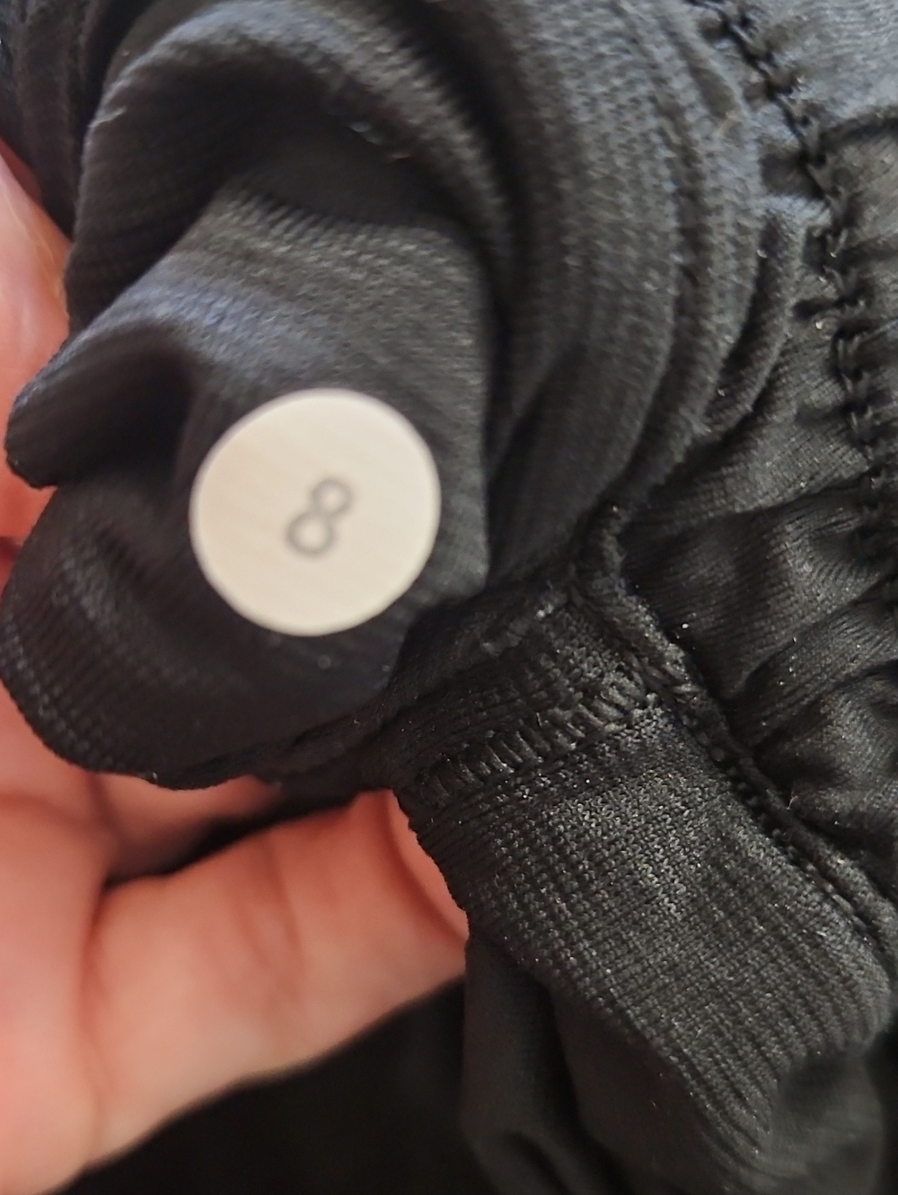 Lululemon Womens 8 Black Athletic Drawstring Shorts (Hottie Hots?) w/Back zipper - Picture 3 of 3